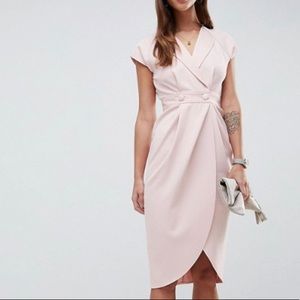 ASOS DESIGN Tux Midi Dress With Satin Detail